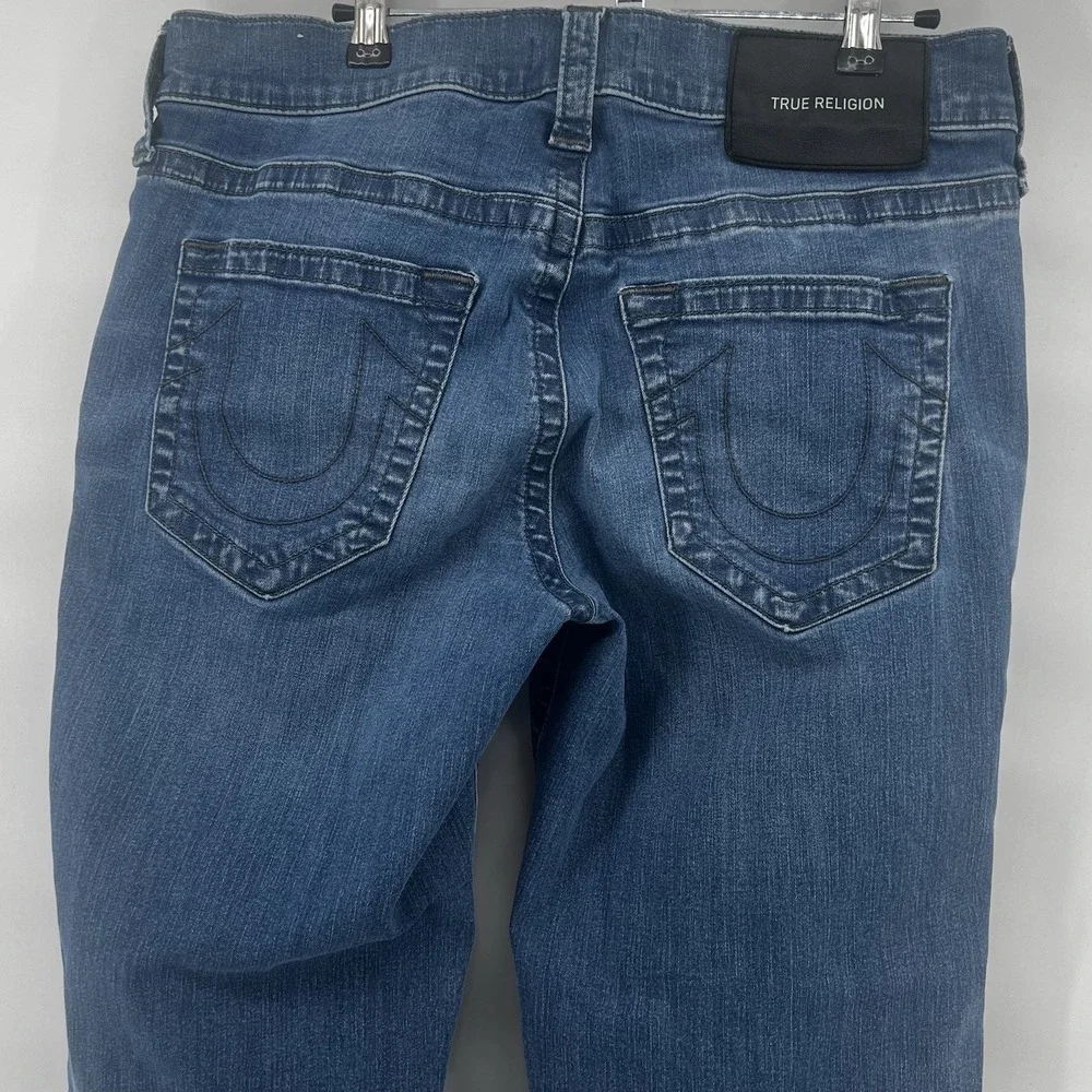 True Religion Devin Men's Jeans 31x30 Slim No Flap Medium Wash‎ Denim